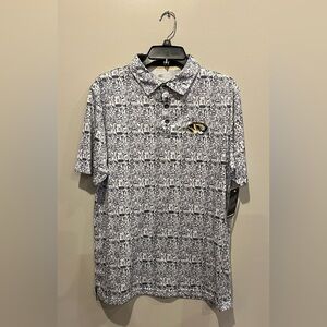 Colosseum Missouri Tigers White & Black Patterned Polo Shirt